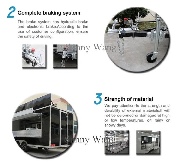 Подгонянный Черный грузовик еды передвижная тележка еды прицеп-кухня/vans/тележки для покупок