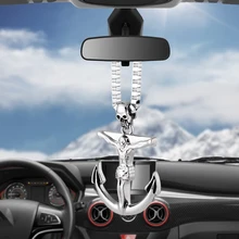 Автомобиль кулон Подвески сплав зеркало заднего вида Иисус Распятие Крест украшения Висячие украшения автомобилей аксессуары Подарки