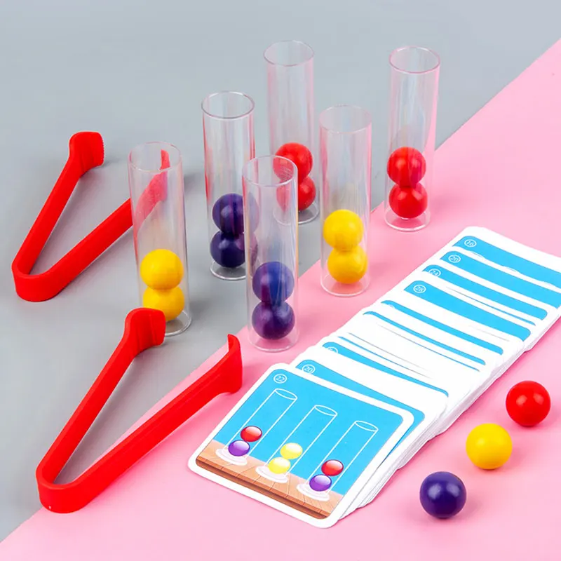 Clip Beads Test Tube Toys, Jogo De Treinamento De Lógica Fina De