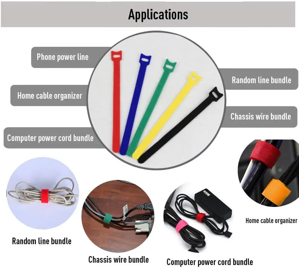 new 100pcs red yellow blue green 8 2.0x200mm Network Nylon Plastic Cable Wire Zip Tie Cord Strap bundle cable