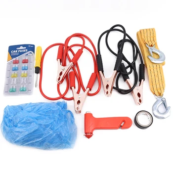 

Family Outdoor Safety Survival Equipment Set Car Emergency Kit Vehicle Road Rescue Tool Warning For Traffic Accident 7pcs/set