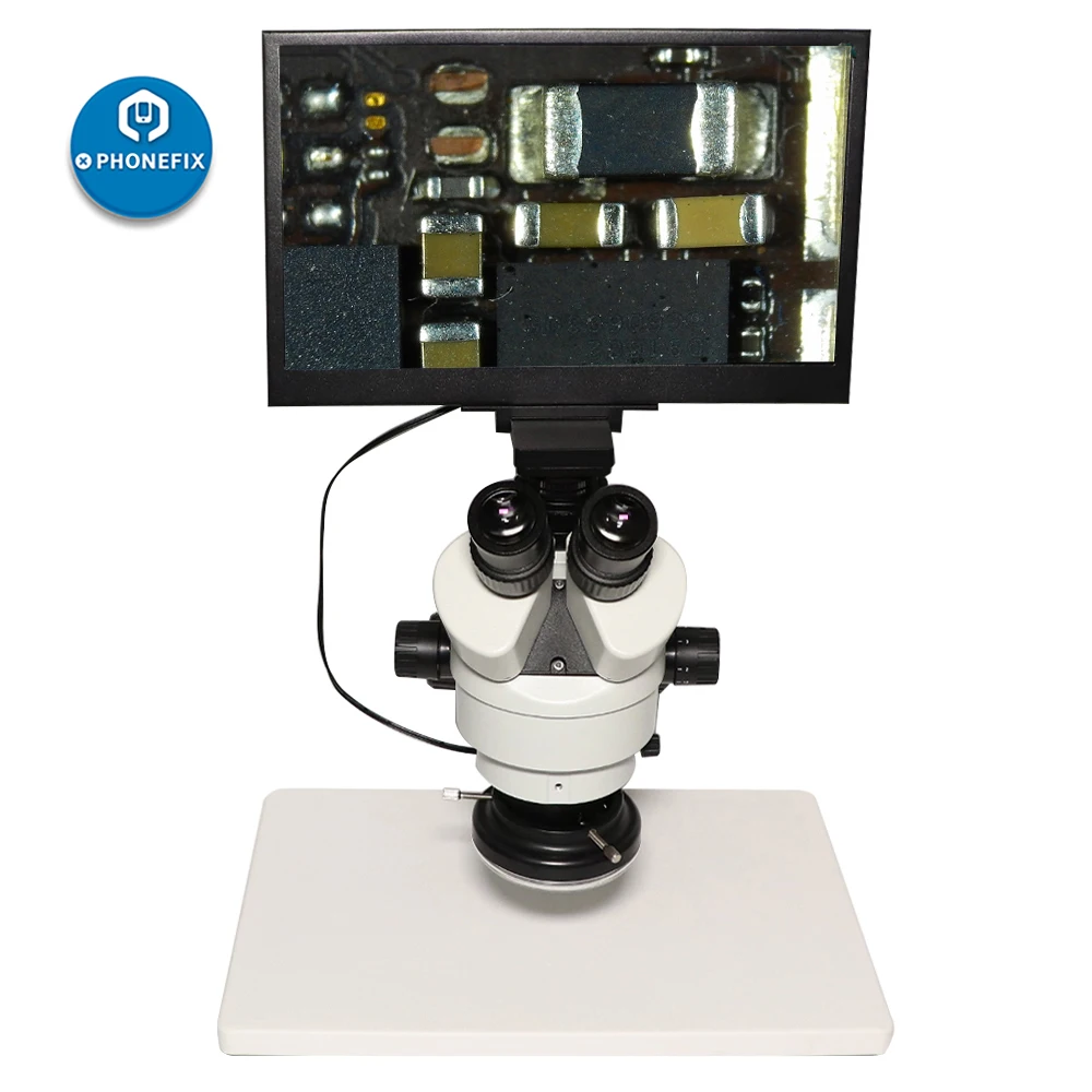 Микроскоп тринокулярный 10X-150X, HD-камера 5 Мп, 13,3 дюйма, ЖК-экран