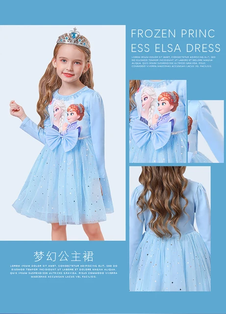 Disney-Elsa e Anna princesa vestido para meninas, roupa de lã infantil,  traje quente para crianças, Frozen 2, roupas de festa de aniversário,  inverno - AliExpress