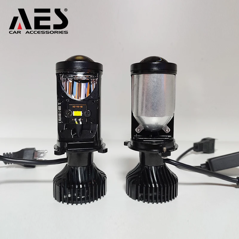 AES 2PCS Mini Bi led H4 H7 Projector Lens Small Size LED Motorcycle
