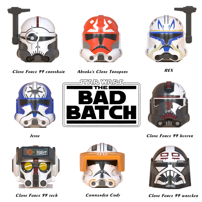 8PCS/SET Star Space Wars Figures The Bad Batch Clone Troopers Hunter Crosshair Tech Wrecker Echo Building Blocks Bricks Toys Kid | Игрушки и
