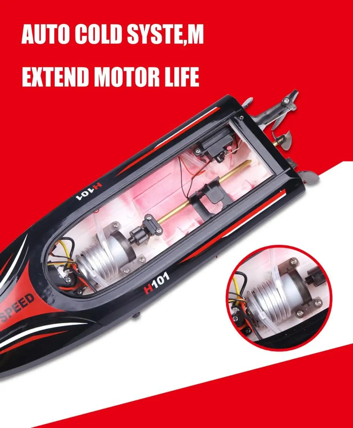 US STOCK TKKJ Remote Control Racing Boat Speed Fast 35km/h 2.4G 4CH H101 H106  for Hobbies Kids Adults on Lake Pool Seas 4