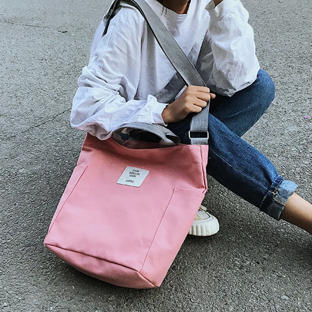 Женская парусиновая Большая вместительная Повседневная сумка на плечо, легкие повседневные сумки в Корейском стиле, износостойкие сумки на молнии с регулируемым ремешком