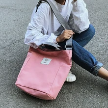 Женская парусиновая Большая вместительная Повседневная сумка на плечо, легкие повседневные сумки в Корейском стиле, износостойкие сумки на молнии с регулируемым ремешком