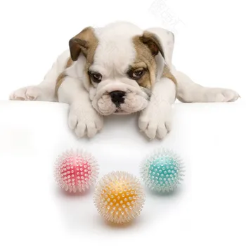 

Pet Ball Toy Squeaking Bouncing Ball Durable Springy Pet Toys Squeaky Ball Bite Resistant for Small Large Luminous Dogs