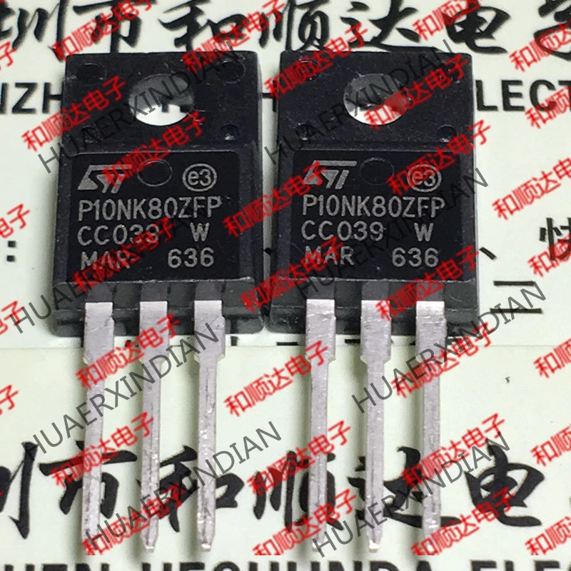 5 шт., новые оригинальные кнопки STP10NK80ZFP P10NK80ZFP TO-220F 800V 10A