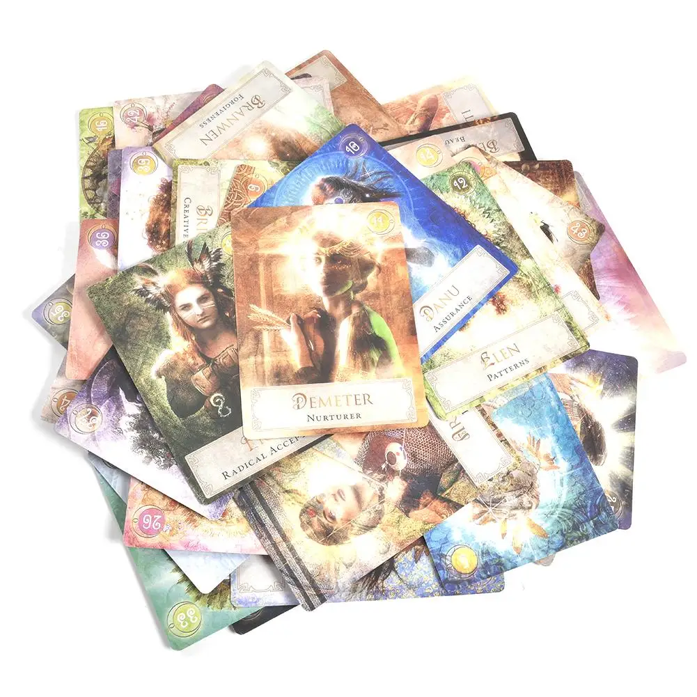 52 Pcs Sheets Tarot Cards Goddess Power Oracle Deck Games Guidebook Table Board Game Playing Card For Family Party Entertainment