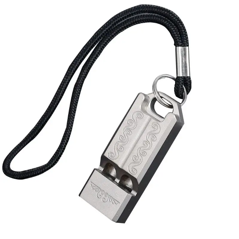 

Titanium Alloy High-decibel Outdoor Whistle Protable Camping Rescue Emergency Life-saving Survival Sentry Post Sport