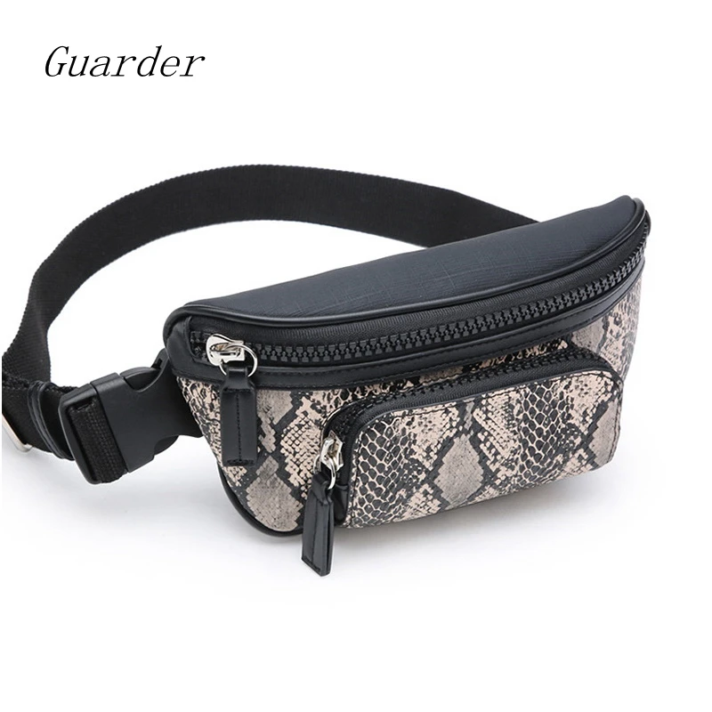 

Guarder Serpentine Belt Luxury Design for Women 2019 New Women Waist Bag PU Leather Banana Female Phone Bags Fanny Pack GUA0010