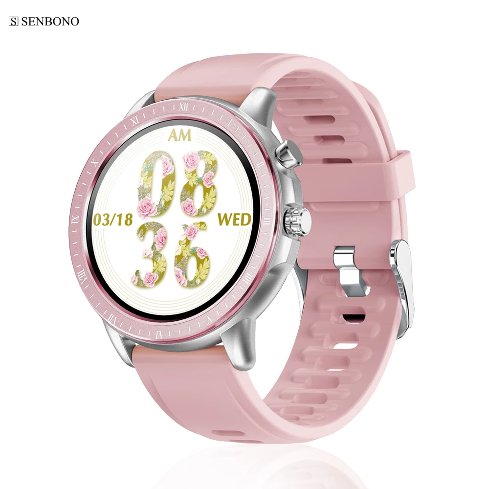 SENBONO Women  Smart Watch  Heart Rate Blood  Pressure Monitor Oxygen  Weather Multi-dial Smartwatch Sport Fitness Tracker Clock
