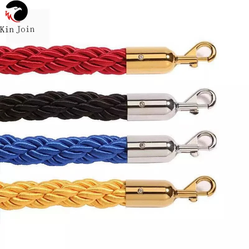 High Quality 1.5m Long KINJOIN Rope Flannel Sling Twisted Lining Barrier For Welcoming Queuing Columns, Pole Fences, Stands