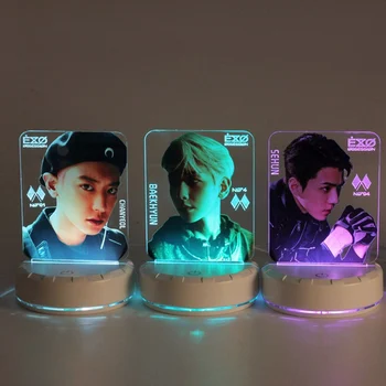 

EXO Members Kawaii OBSESSION Standing Action Figure Acrylic Stand Table Desk Lamp Board Fans Collection Stationery Set