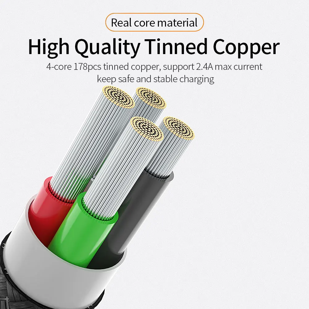 Кабель Micro USB Essager 3 А м 2 м|Кабели для мобильных телефонов| |