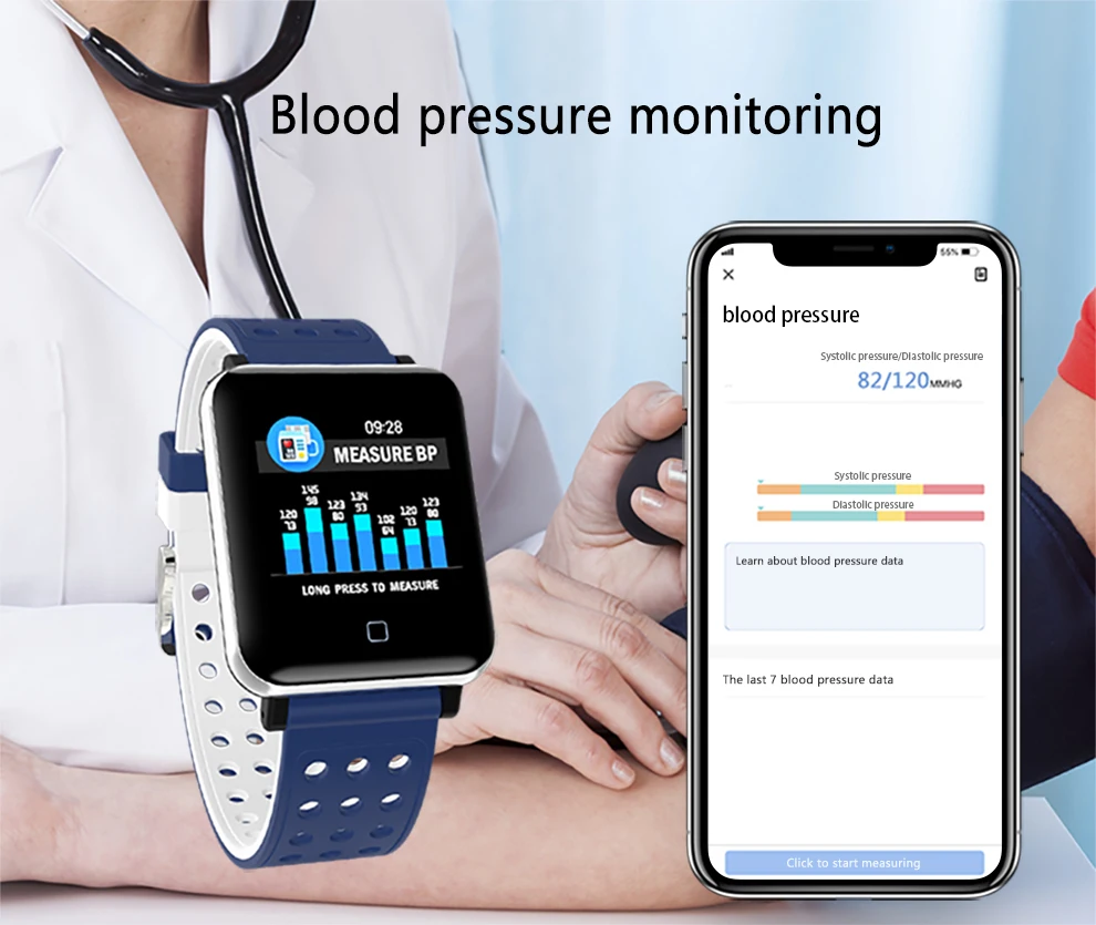 2021 New Blood Pressure Smart Watch Men Heart Rate Sports Watch Pulse Meter Swimming Bracelet Waterproof Bluetooth Clock for Wom