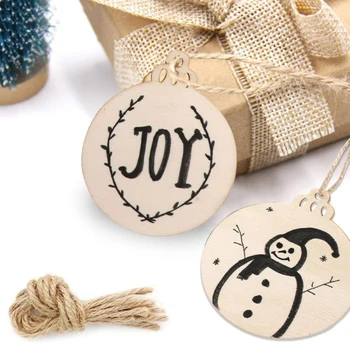 

Round Christmas Ornament Bauble Slices Circles Unfinished Wooden Christmas