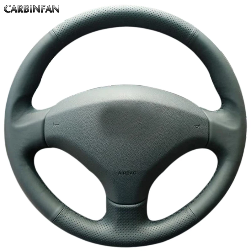 Черный кожаный чехол ручной работы для Peugeot Old 408 308|car steering wheel cover|steering coverwheel cover |