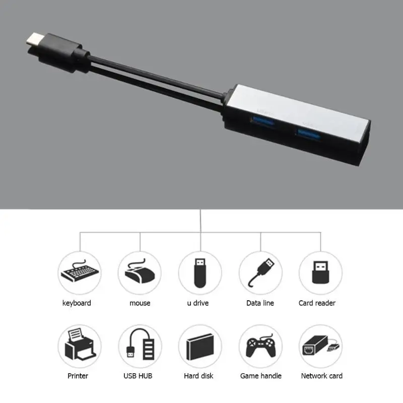 Type-C до 2 USB2.0 TF кард-ридер USB-C Многофункциональный портативный type-C расширитель совместим с Windows серии OS X и т. Д
