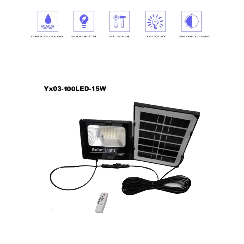 

100/75 Led Solar light lamp floodlight Lights Outdoor LED Waterproof Security Detachable Design Wall for Driveway Garden indoor