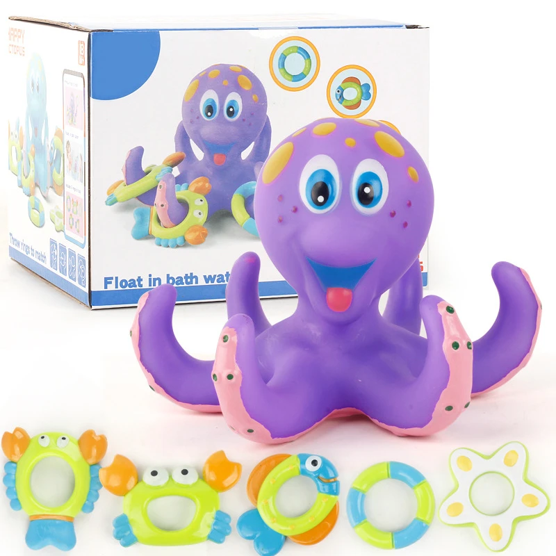 purple octopus bath toy