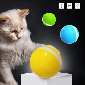 

New LED Rolling Flash Ball USB Electrical Pet Toy for Cats Small Dogs Waterproof Kid Toy LED Rolling Flash Ball Funny Cat Toy