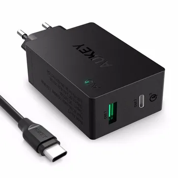 

Original Aukey PA-Y2 Eu Plug Fast Charge Amp Type-C with Quick Charge 3.0 Dual USB Charger for Mobile Tablet