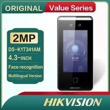 Hikvision-Terminal de reconocimiento facial Original, pantalla táctil LCD de 4,3 pulgadas, 2 Mega píxeles, lente gran angular, DS-K1T341AM