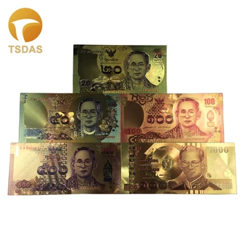 

Wholesale Thailand Colorful 24K Gold Banknote 20,50,100,500,1000 Banknote For Business Gift