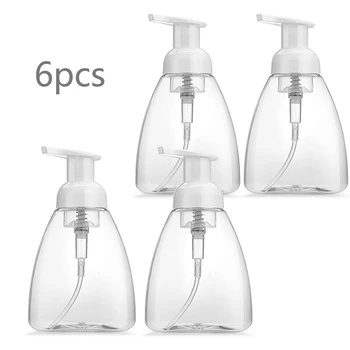 

6 Pack 300Ml/10Oz Foaming Soap Dispensers Clear Plastic Soap Dispenser Pump Bottles,Perfect for Kitchen Bathroom
