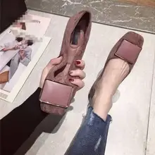 Весенние модные туфли на плоской подошве с квадратным носком; Новинка; офисные женские туфли на выход; Лоферы без застежки; женская обувь для вождения на плоской подошве; A8ZE8