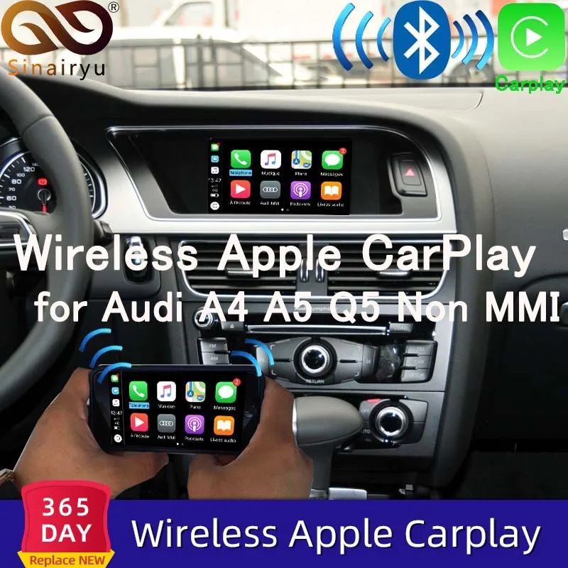 

Sinairyu Wifi Wireless Apple CarPlay Car Play Android Auto Mirror A4 A5 Q5 Non MMI OEM Retrofit Touchscreen for Audi with iOS 13