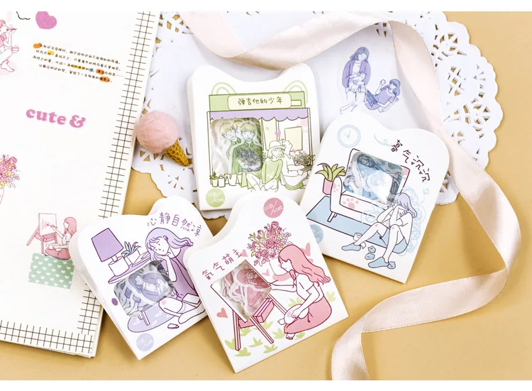 Early Summer Series cute Girl Bullet Journal Decorative Washi Stickers Scrapbooking Stick Label Diary Stationery Album Stickers