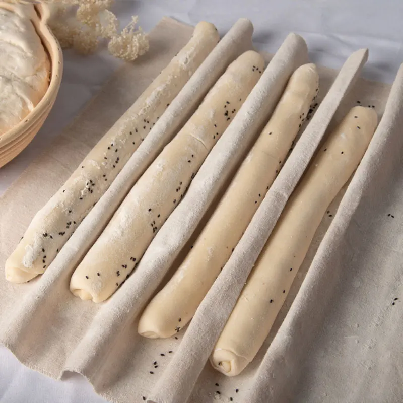 Linen Fermented Cloth Dough Bakers Pans Proving Bread Baguette Flax Baking Cloth 