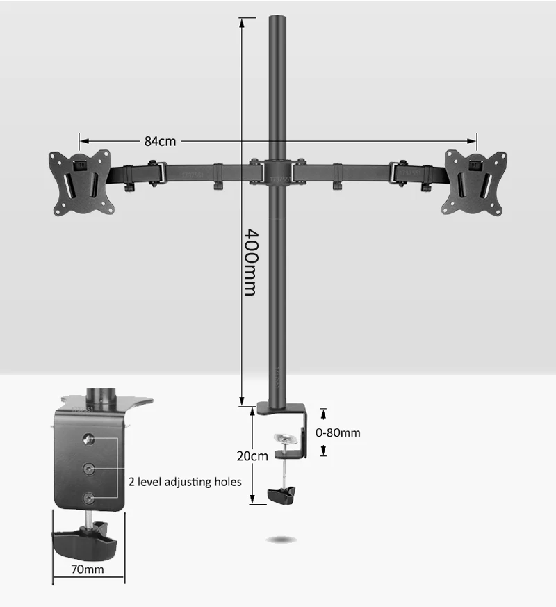400mm DL-T902-240 podstawka biurowa pełnoekranowy 360 stopni ze stali uchwyt monitora 10 "-27" zacisk baza Monitor ramię montażowe obciążenia 12kg 2 400mm DL-T902-240 podstawka biurowa pełnoekranowy 360 stopni ze stali uchwyt monitora 10 "-27" zacisk baza Monitor ramię montażowe obciążenia 12kg 2