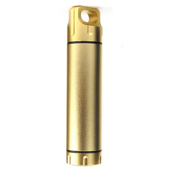 

Portable Outdoor Waterproof Tank Box Capsule Seal Bottle Case Container Holder Mini Edc Box for Storage Gold