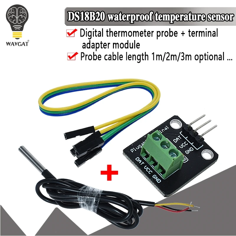 DS18B20-Temperature-Sensor-Module-Kit-Waterproof-100CM-Digital-Sensor ...