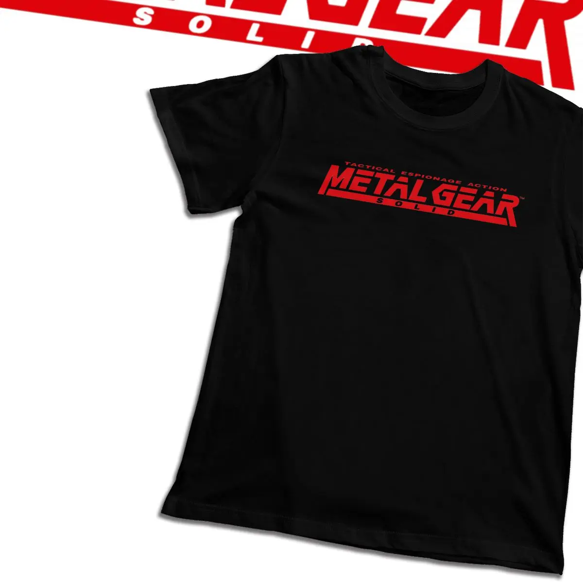 Летняя игра MGS Metal gear Однотонная футболка для мужчин Crazy органический хлопок одежда мода Crewneck