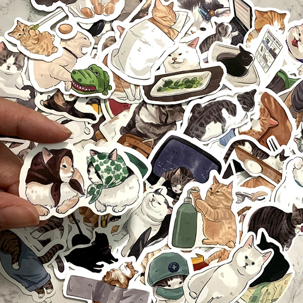10/30/54pcs Cute Cats Animal Graffiti Stickers Cartoon Decals Kids Toy DIY Diary Suitcase Scrapbook Phone Laptop Bike Sticker