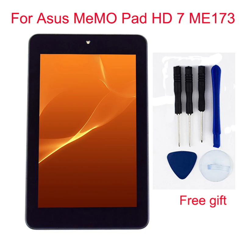 Pаспродажа Для Asus MeMO Pad HD 7 ME173 ME173X K00B K00U сенсорный экран дигитайзер сенсор + ЖК дисплей монитор модуль в сборе с рамкой