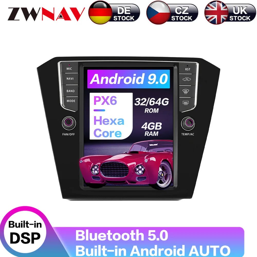 

Carplay DSP Android 9.0 PX6 Vertical Tesla Radio Screen Car Multimedia Player Stereo GPS Navigation For VW Magotan 2017 +