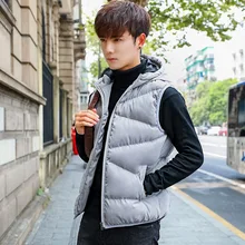 Мужская жилетка г.; Зимний стиль; Толстый Повседневный модный жилет для подростков; модное пальто для студентов