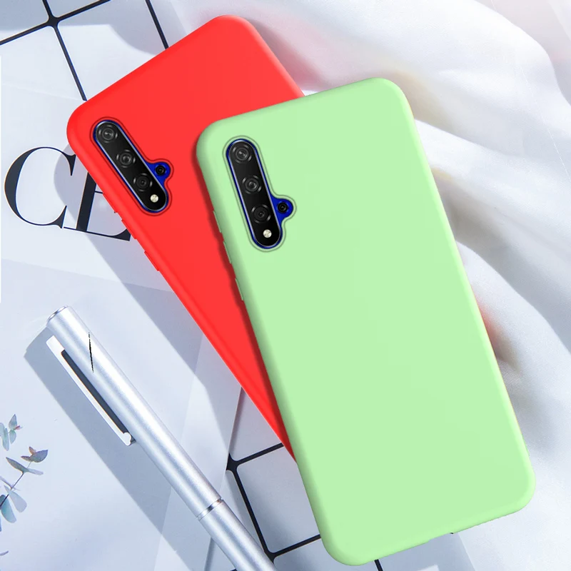 Чехол из жидкого силикона для huawei Honor 20, мягкий чехол для huawei P20 Lite mate 30 20 Nova 6 SE Honor V30 8X20 Pro 10 Lite, чехол