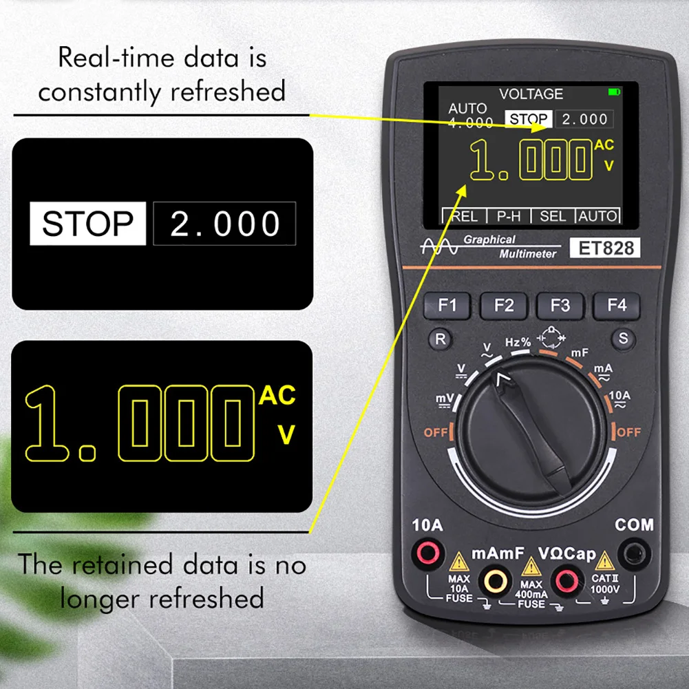 Professional 2 in 1 ET828 High Definition Intelligent Digital Oscilloscope Multimeter 1MHZ Bandwidth 2.5MSPS Sampling Rate | Инструменты