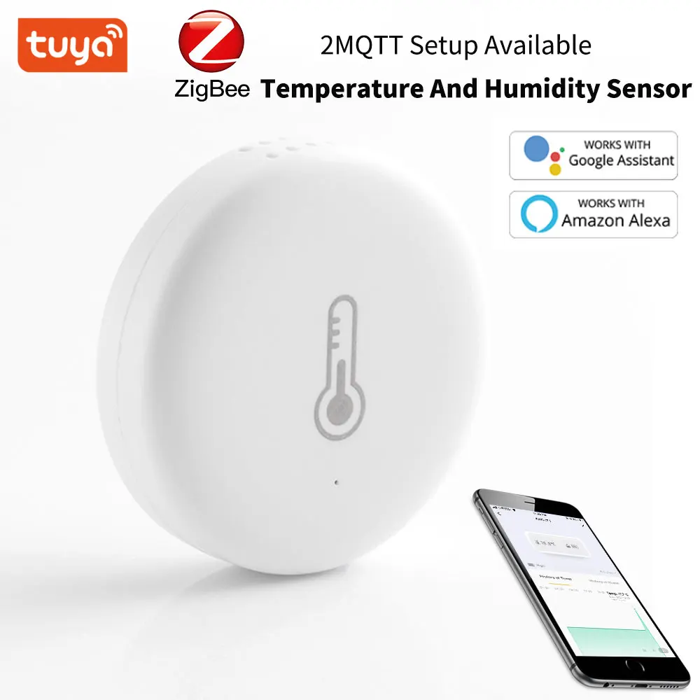 

Tuya ZigBee Smart Temperature & Humidity Sensor Smart Home Security SmartLife Thermometer With Tuya Smart Life App Alexa