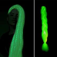 AISI HAIR неоновый светящийся светильник для волос, плетеные волосы, большие синтетические косы для женщин, Сияющие волосы в темноте, 100 г