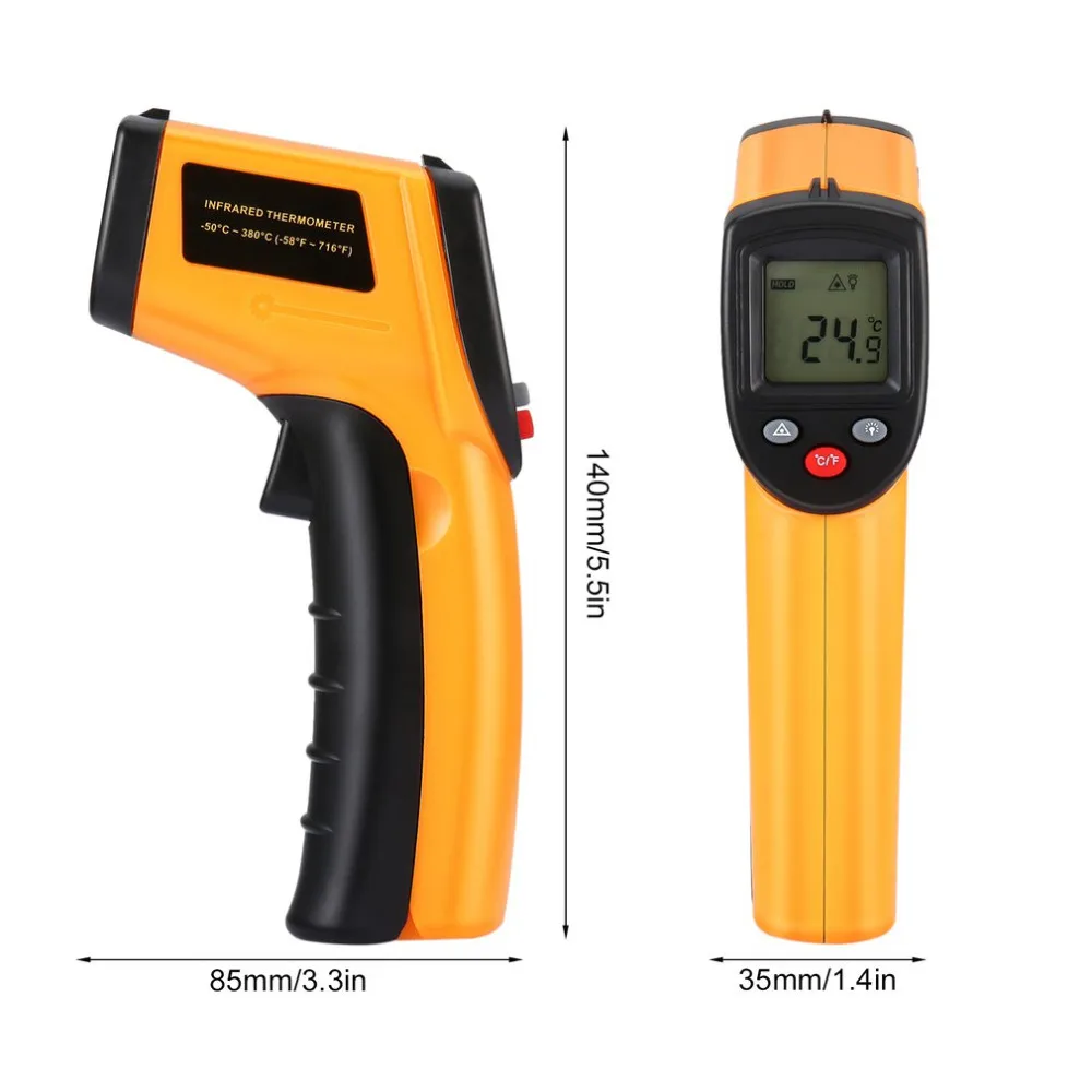 Бесконтактный цифровой ЖК-Инфракрасный термометр пистолет ИК лазерная точка тепловая инфракрасная температура изображения ручной измеритель пирометр