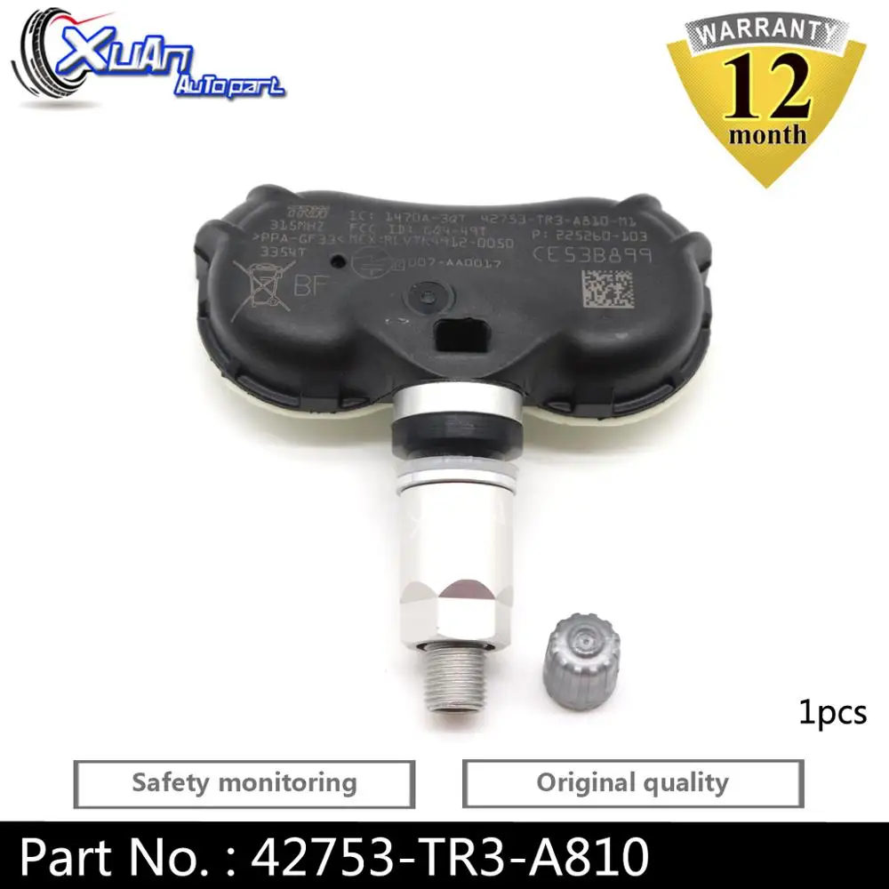 XUAN 1 шт. 42753-TR0-A81 датчик давления в шинах TPMS для Honda Civic Гибридный CR-Z Fit Insight Odyssey элемент 315 МГц